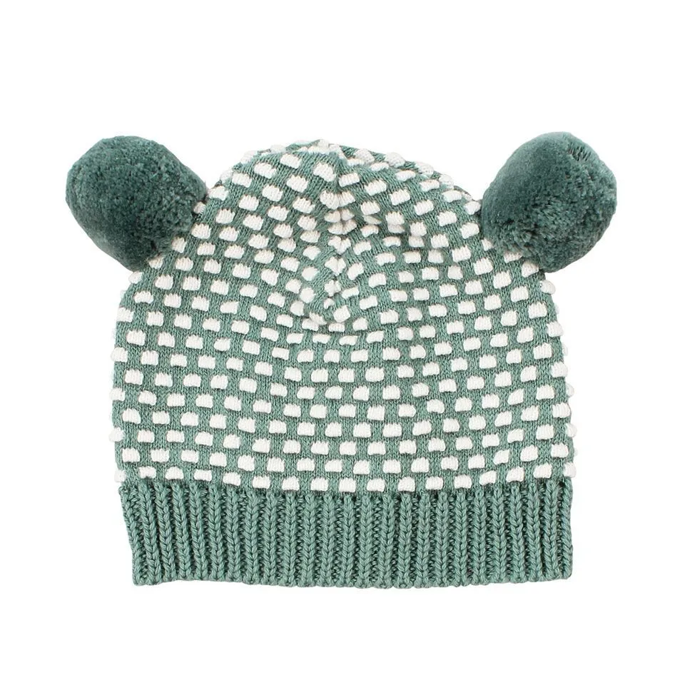 Arkie Waffle Knit Pom Pom Hat