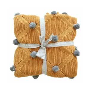 Baby Blanket Pom Pom Butterscotch