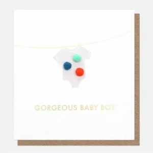 Mini Pom Pom Baby Boy Card