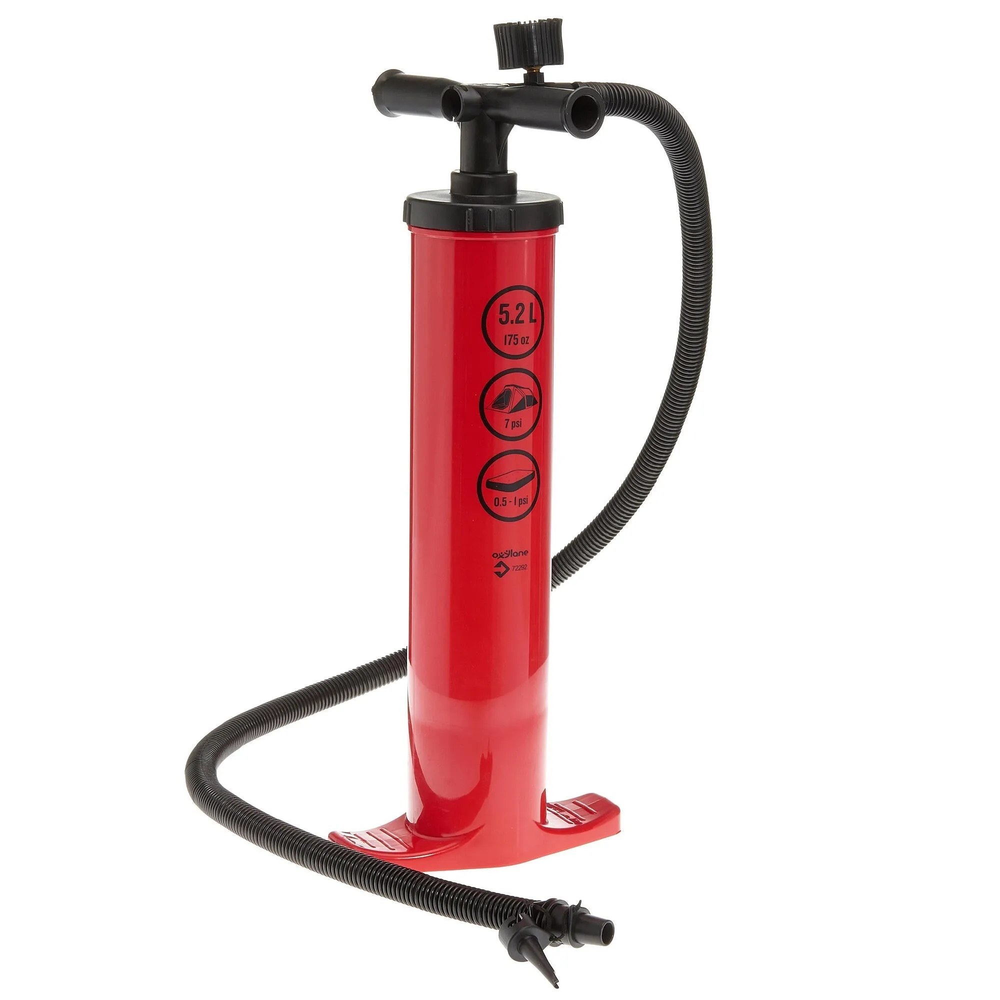 Quechua Camping Double Action Hand Pump w Gauge Max 7PSI