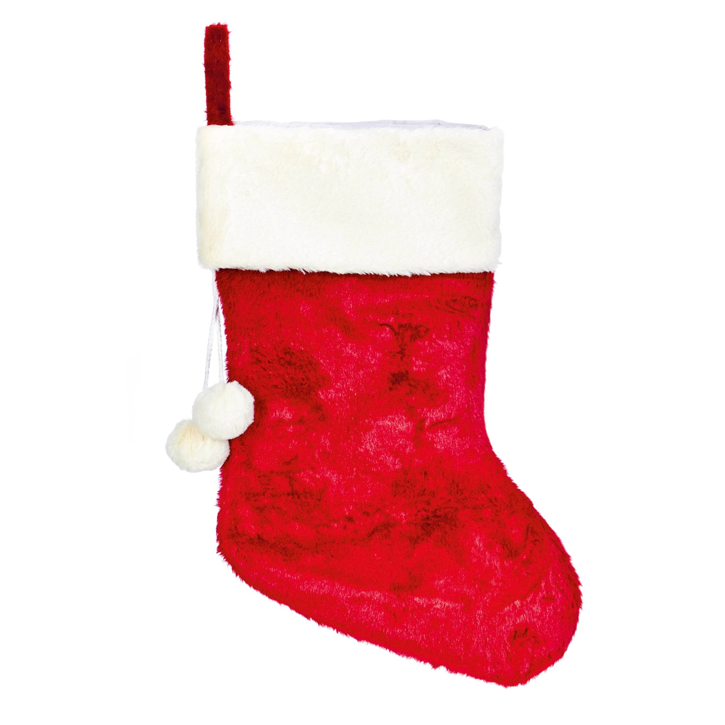 Red & White Pom Pom Stocking - 60cm