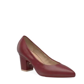 The Pump - Merlot Stretch Leather 3 Block