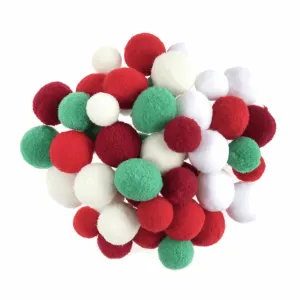 Trimits Assorted Christmas Pom Poms - Assorted Sizes (Pack of 100)